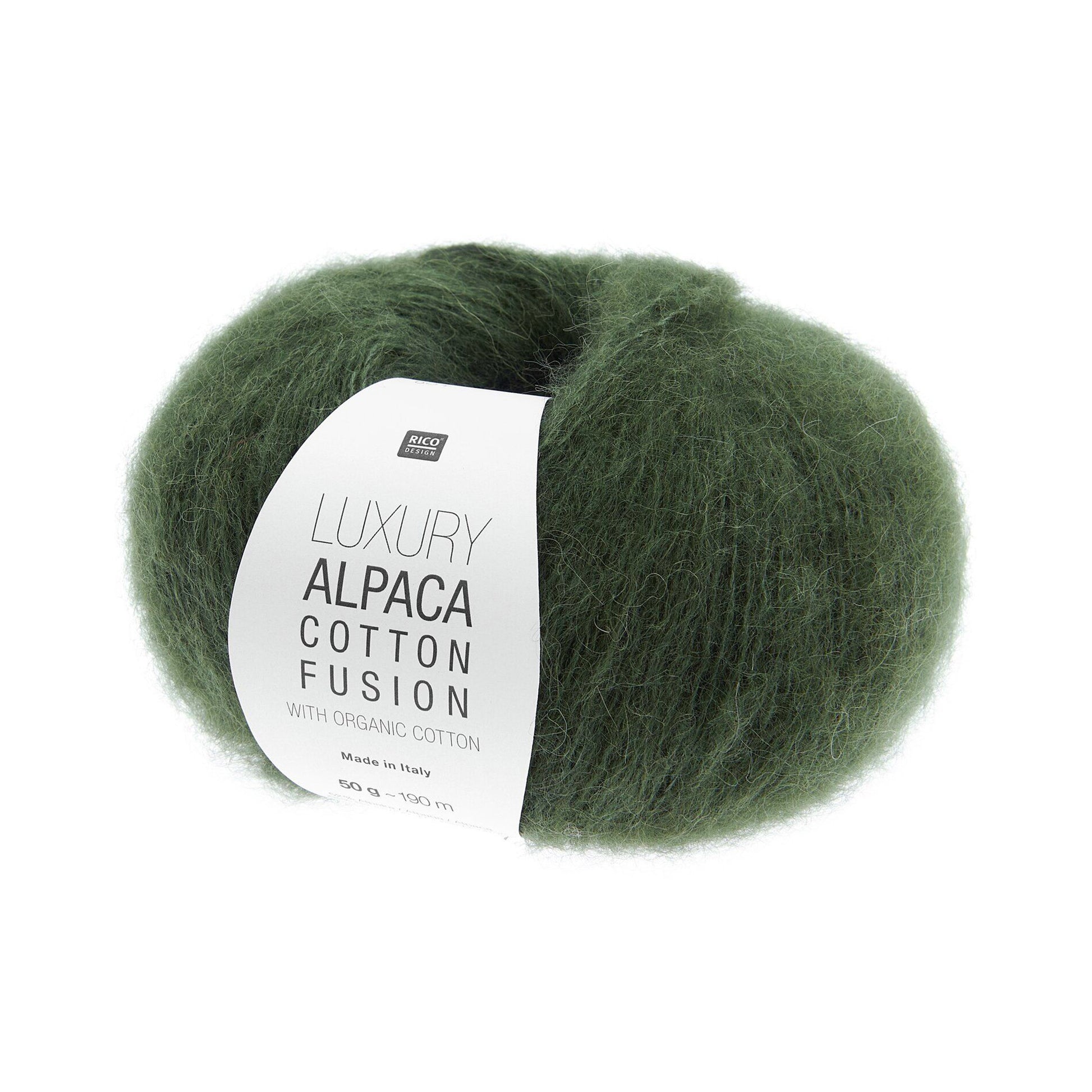 Pelote de Luxury Alpaca Cotton Fusion de Rico Design coloris 007 Olive