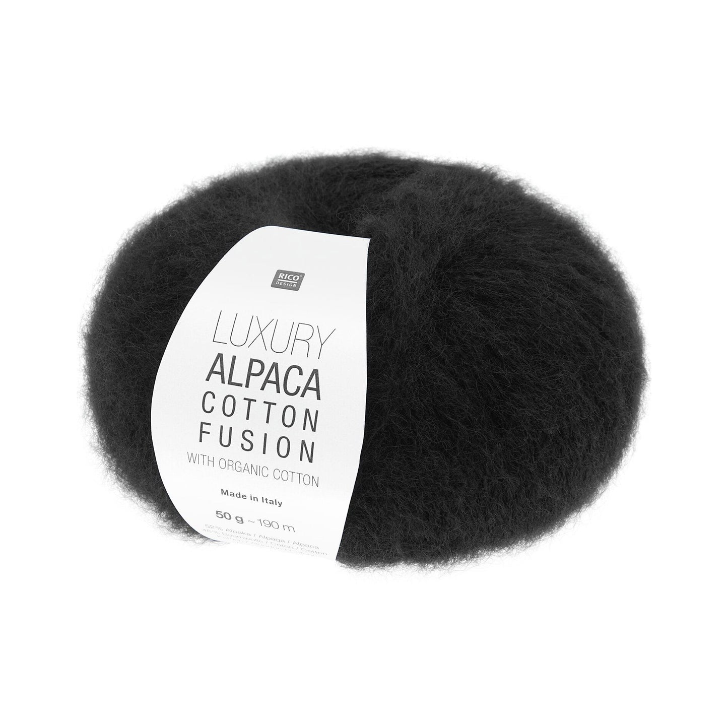Pelote de Luxury Alpaca Cotton Fusion de Rico Design coloris 008 Black
