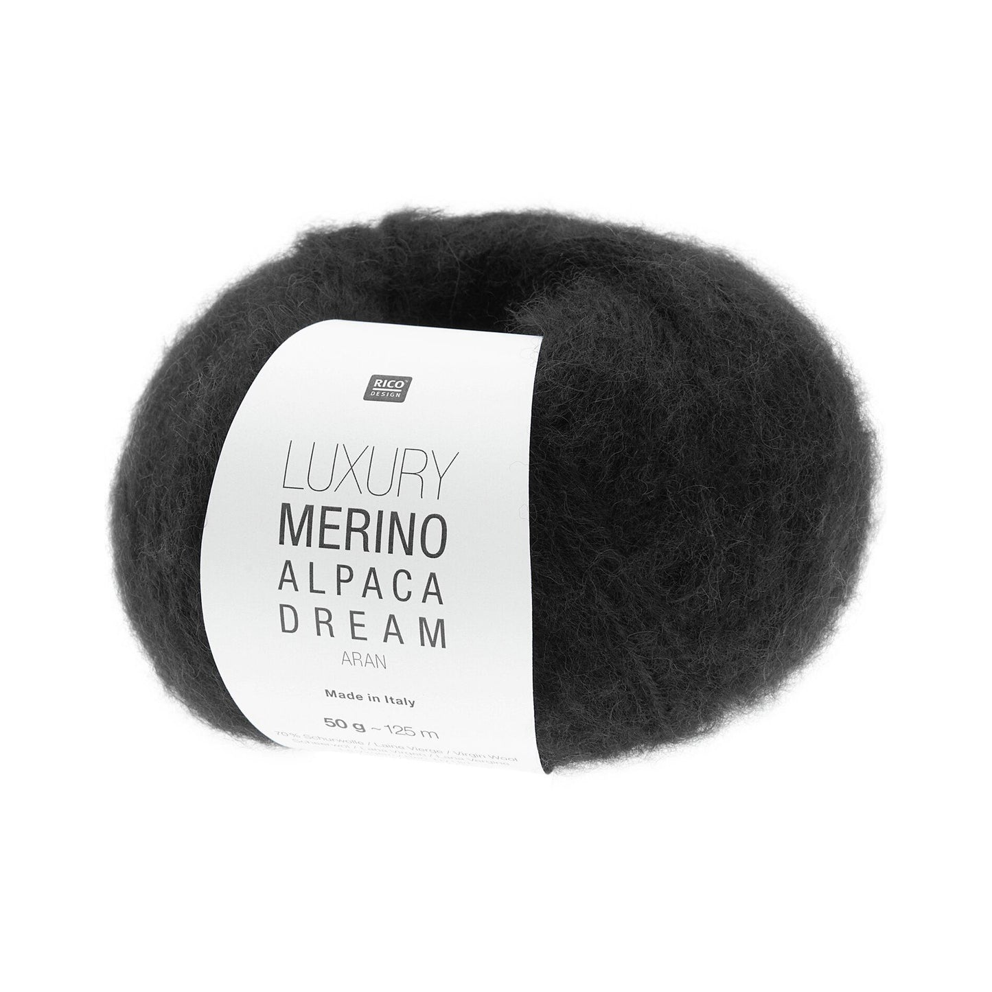 Pelote de Luxury Merino Alpaca Dream Aran de Rico Design coloris 007 Black