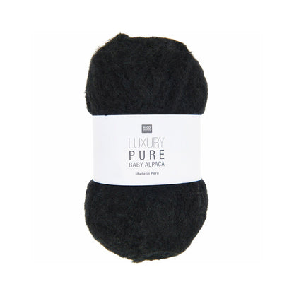 Pelote de Luxury Pure Baby Alpaca de Rico Design, coloris 009 Black
