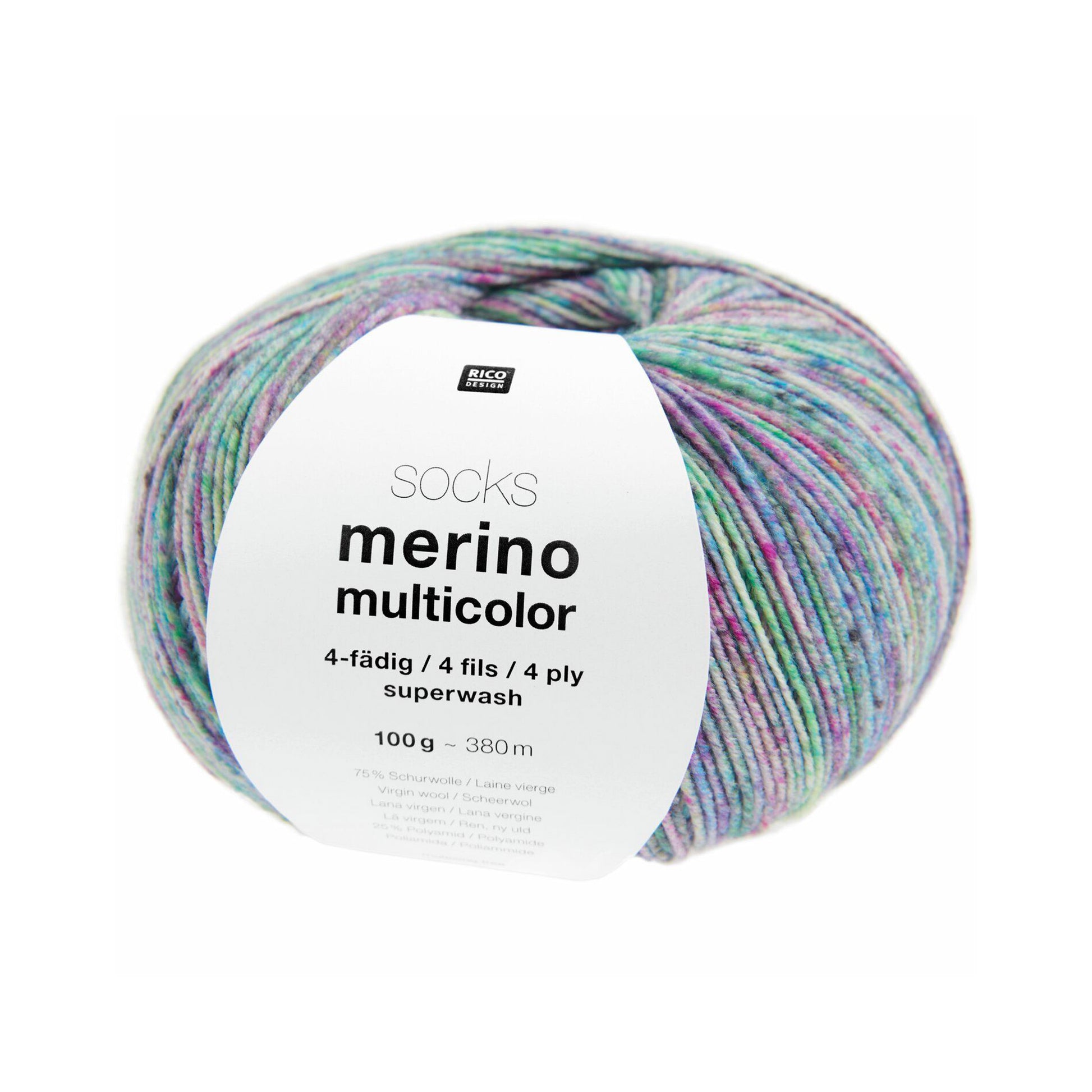 Pelote de Merino Multicolor Socks de Rico Design coloris 01 Flowers