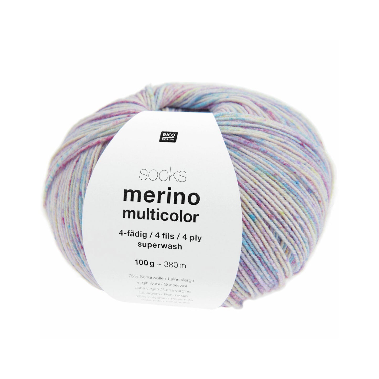 Pelote de Merino Multicolor Socks de Rico Design coloris 02 Berries