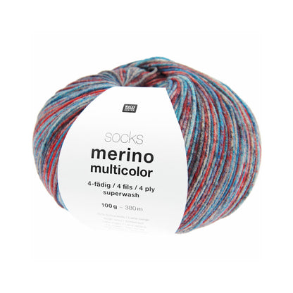 Pelote de Merino Multicolor Socks de Rico Design coloris 03 Elements