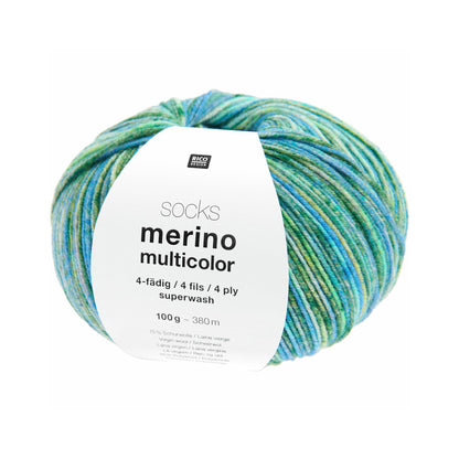 Pelote de Merino Multicolor Socks de Rico Design coloris 05 Aqua