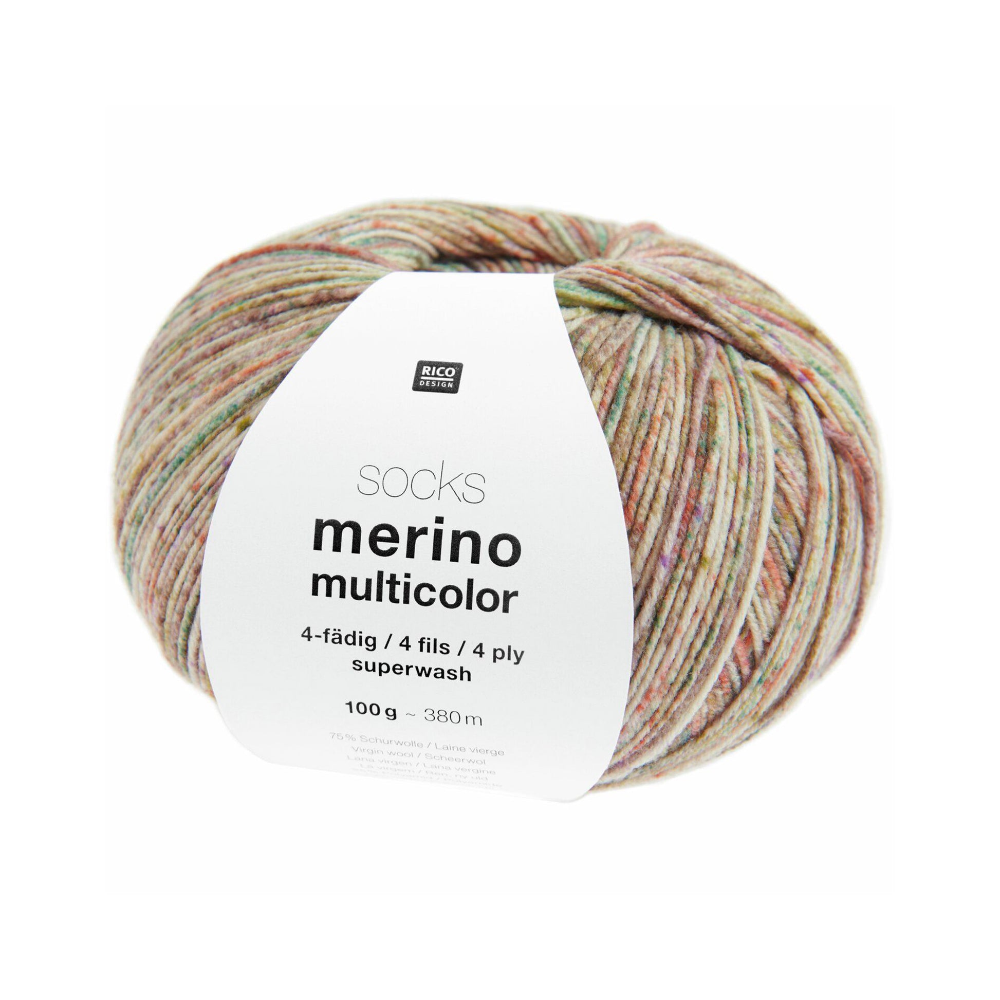 Pelote de Merino Multicolor Socks de Rico Design coloris 06 Forest