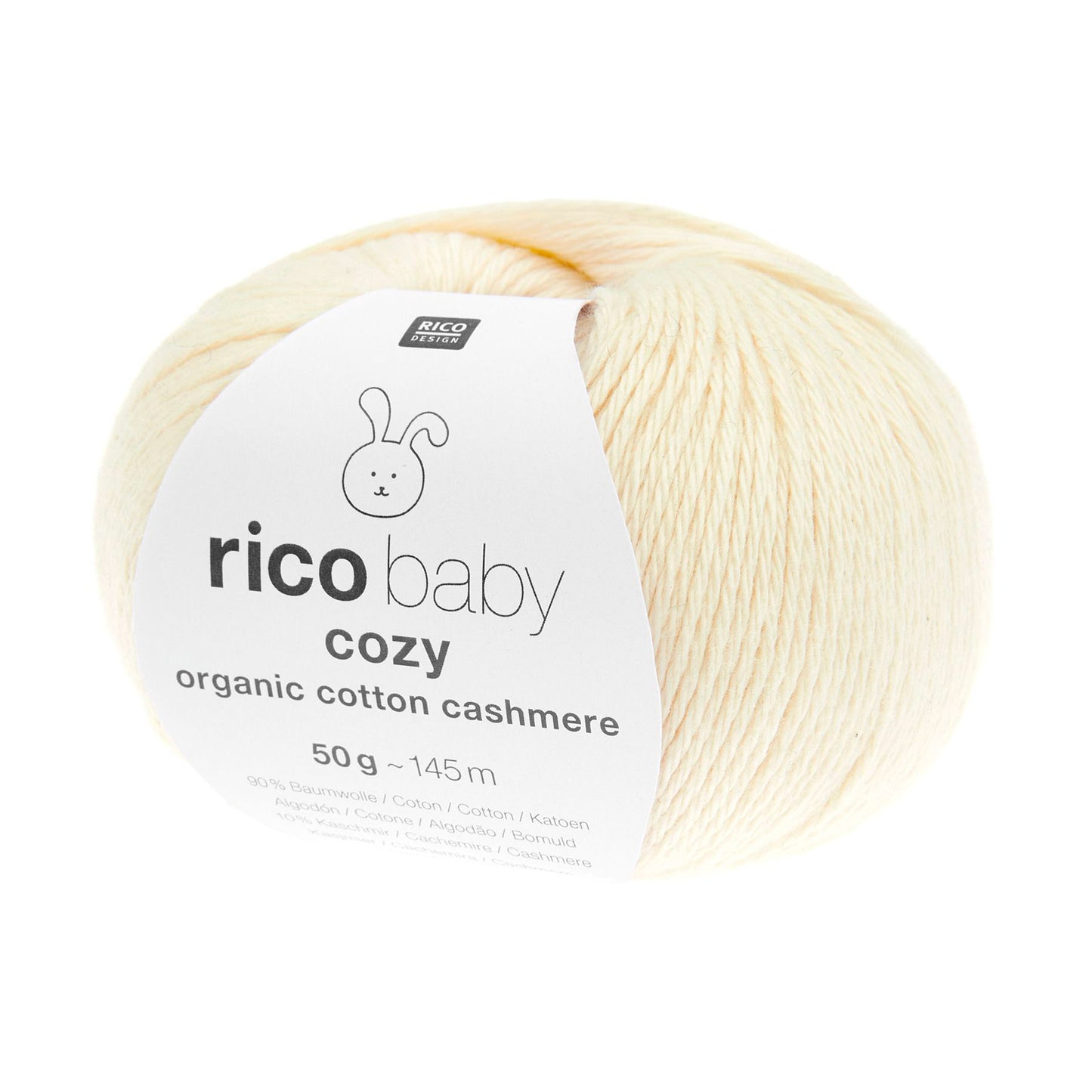 Pelote de Baby Cozy Organic Cotton Cashmere de Rico Design coloris 001 Crème