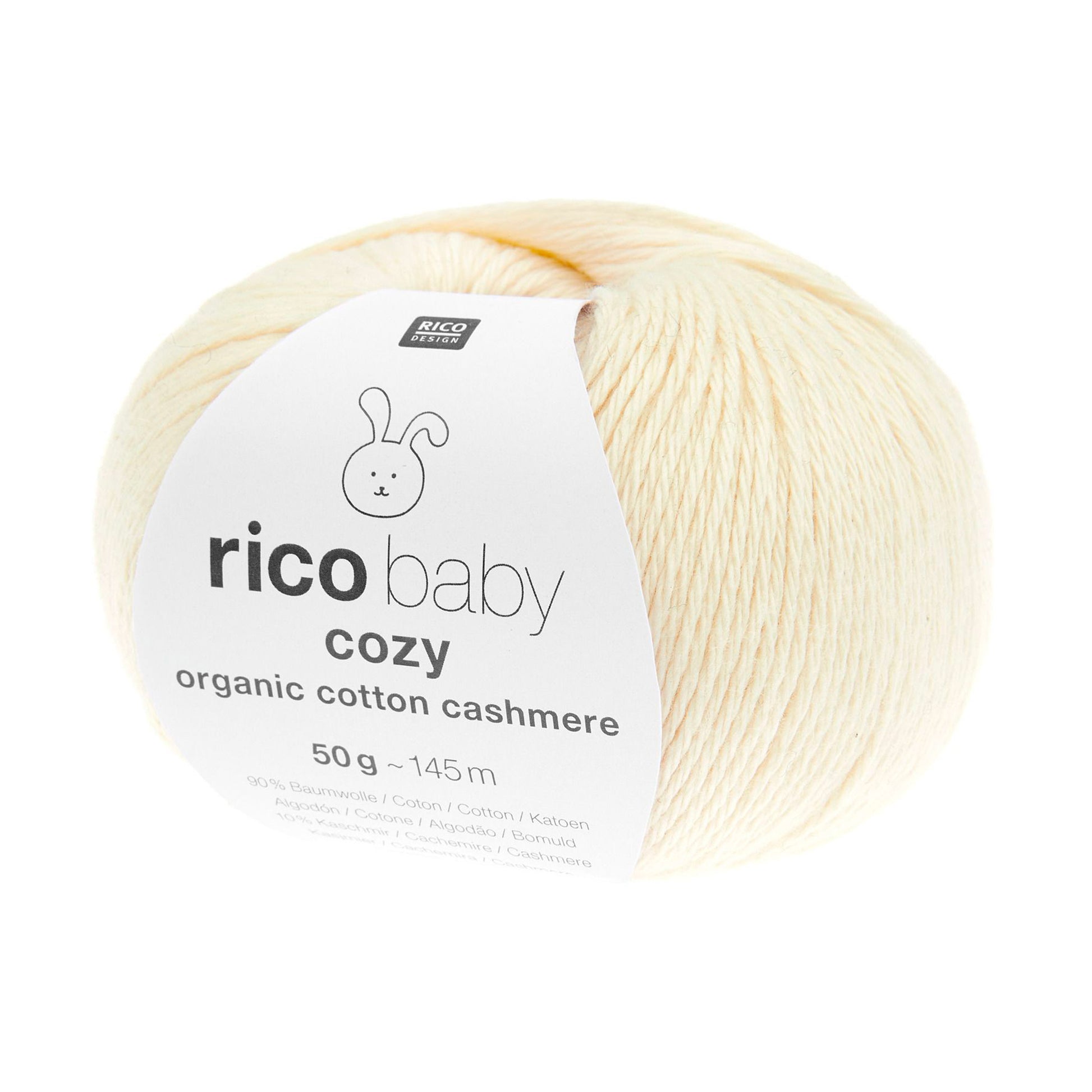 Pelote de Baby Cozy Organic Cotton Cashmere de Rico Design coloris 001 Crème