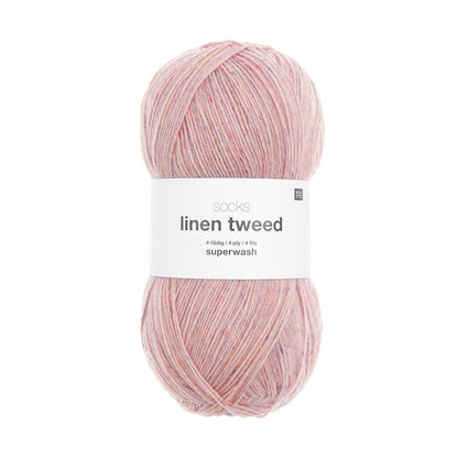 Socks Linen Tweed de Rico Design coloris 002 Rose