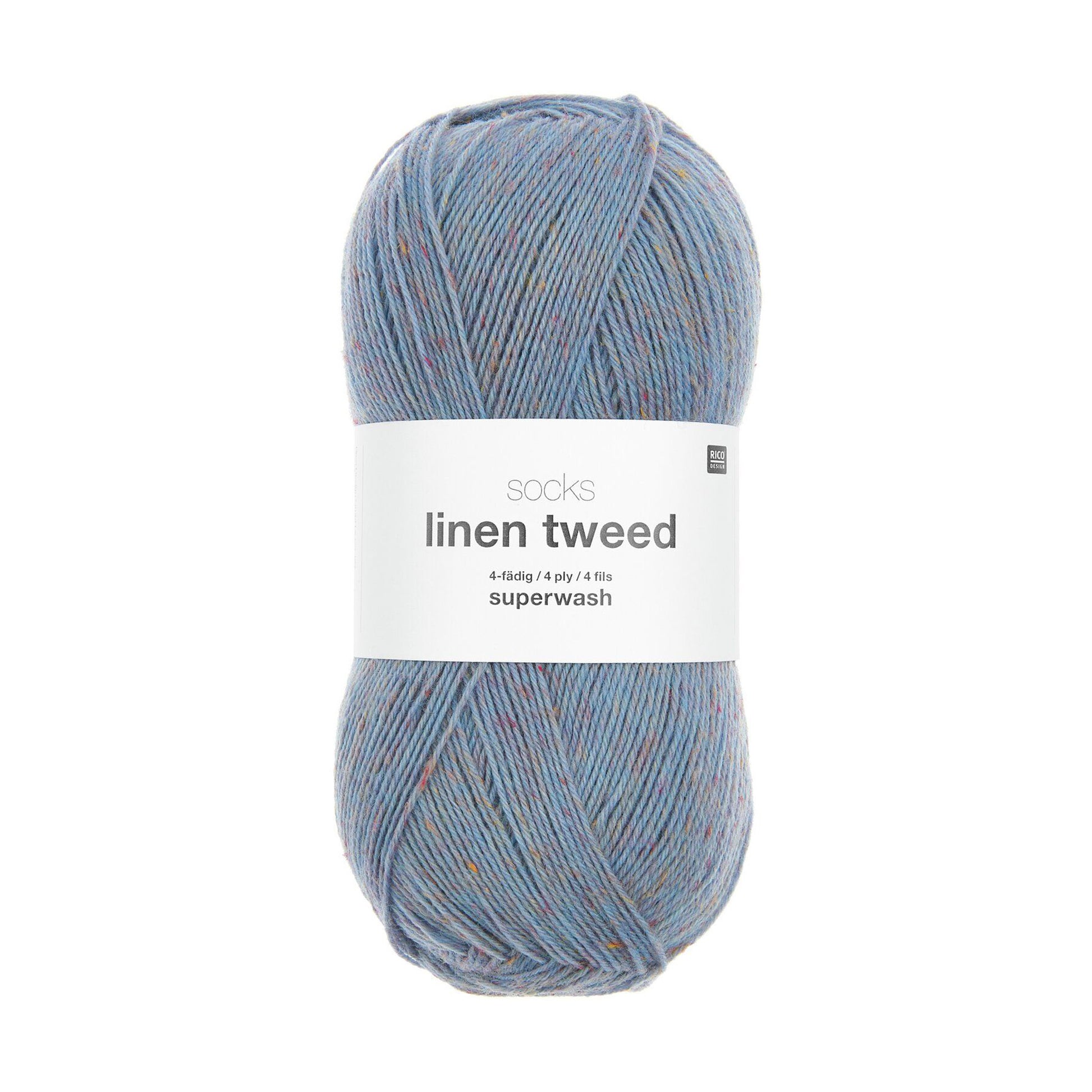 Socks Linen Tweed de Rico Design coloris 005 Bleu