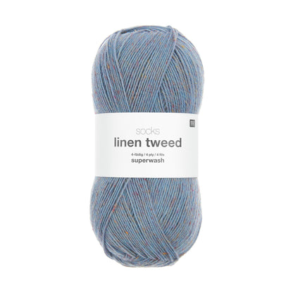 Socks Linen Tweed de Rico Design coloris 005 Bleu