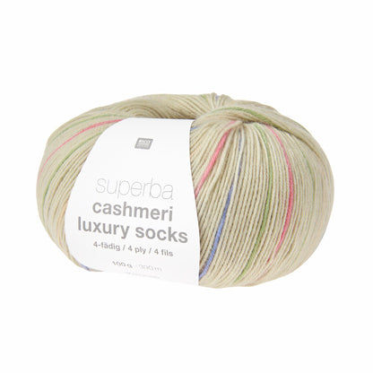 Superba Cashmeri Luxury Socks de Rico Design coloris 041 Colourful Pastels