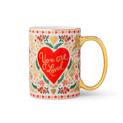 Mug en céramique avec poignée dorée Rifle Paper Co modèle Juliet
