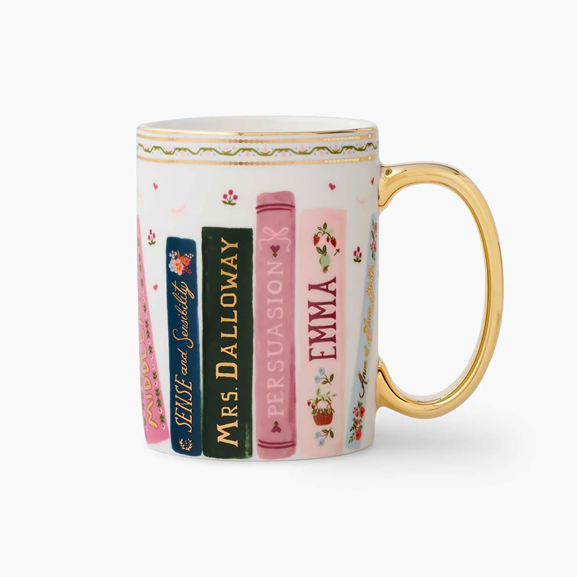 Mug en céramique avec poignée dorée Rifle Paper Co modèle Ladies Night Book Club