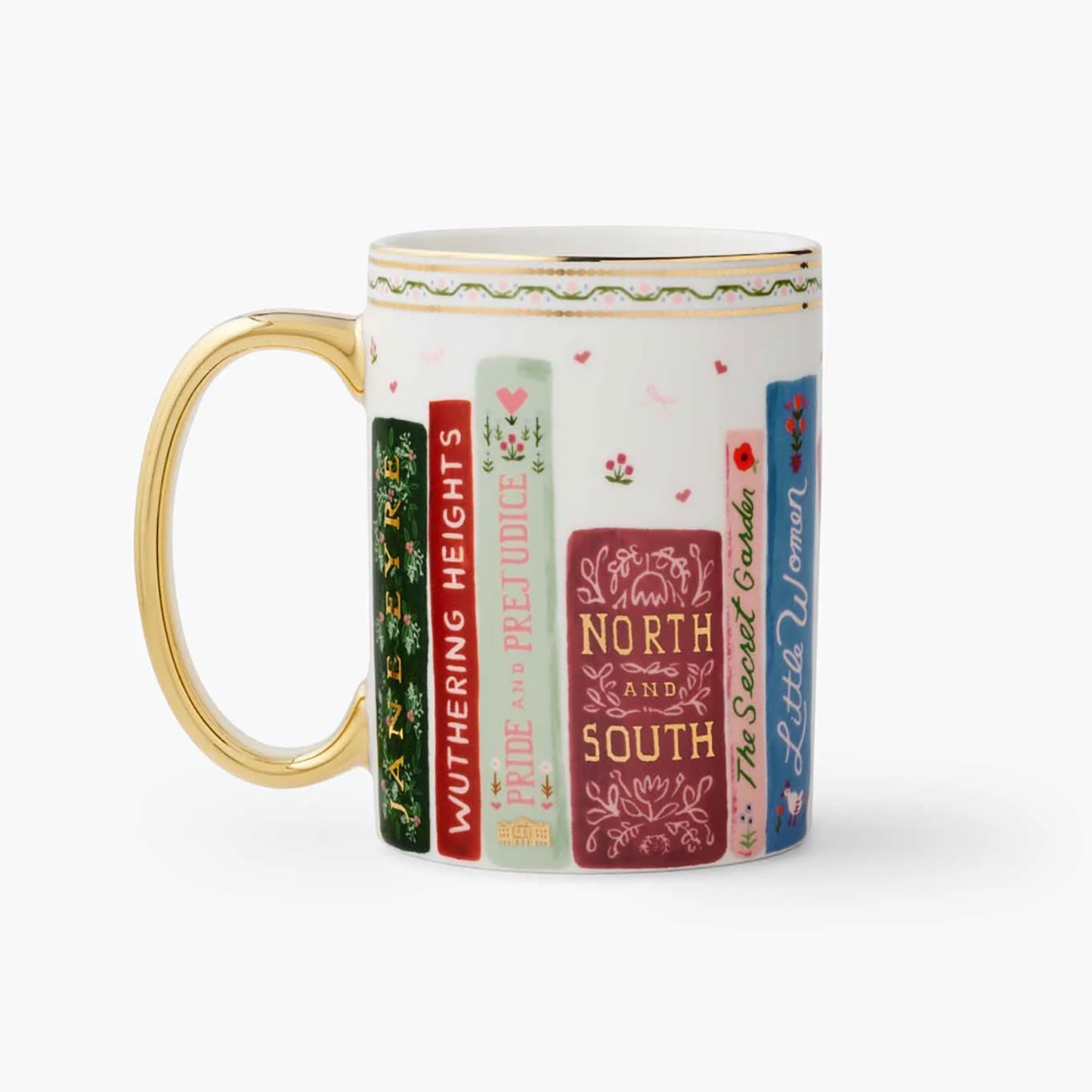 Mug en céramique avec poignée dorée Rifle Paper Co modèle Ladies Night Book Club