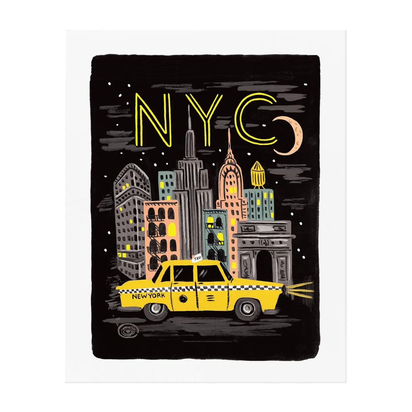 Affiche de Rifle Paper Co, modèle New York (taxi)