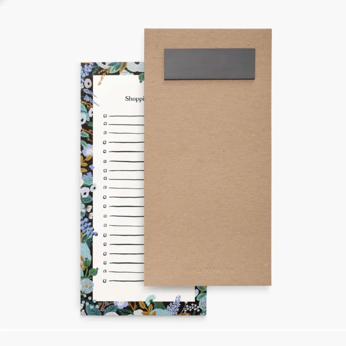 Bloc-notes aimanté de Rifle Paper Co, modèle Shopping List