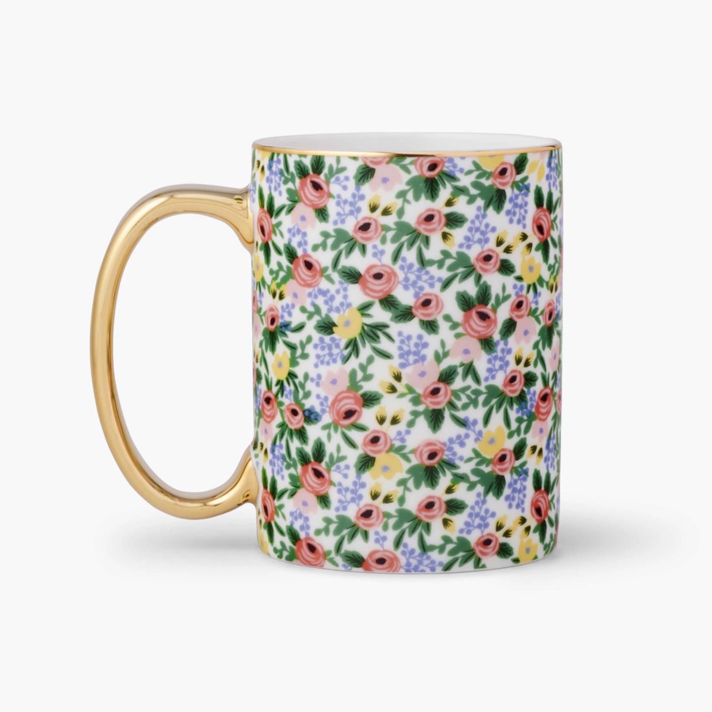 Mug en céramique avec poignée dorée Rifle Paper Co modèle Rosa