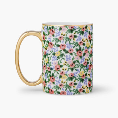 Mug en céramique avec poignée dorée Rifle Paper Co modèle Rosa