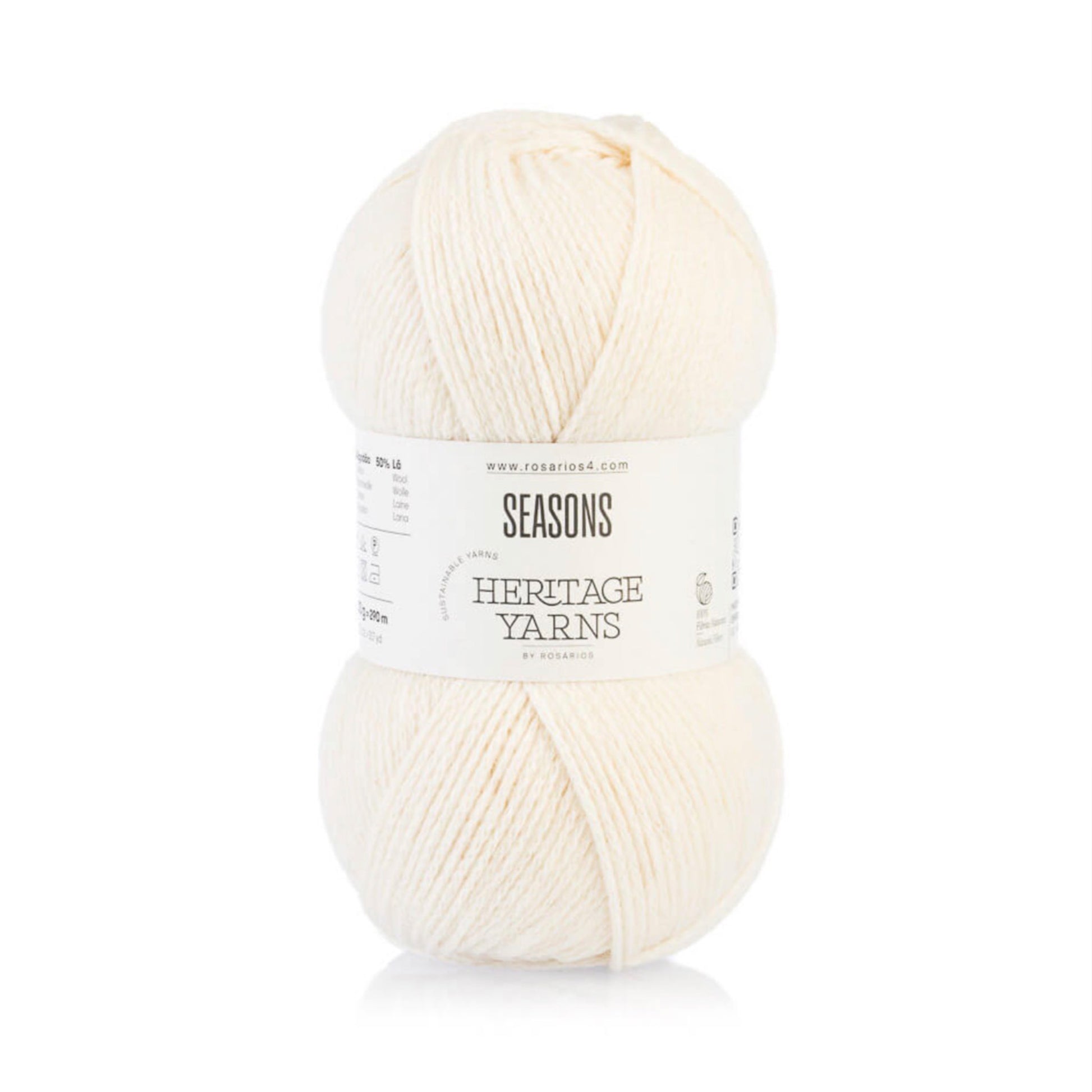 Pelote de Seasons de la gamme Heritage de Rosários4, coloris 01 Blanc 