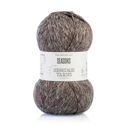 Pelote de Seasons de la gamme Heritage de Rosários4, coloris 03 Marron Glacé Foncé