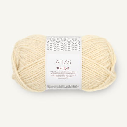 Pelote de Atlas de Sandnes Garn, collection Petite Knit, coloris 1016 Milk Melange