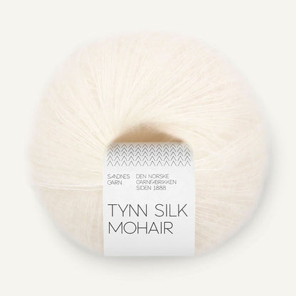 Pelote de Tynn Silk Mohair de Sandnes Garn coloris 1001 White