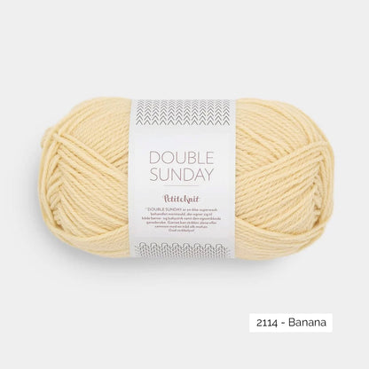 Pelote de mérinos non superwash Double Sunday de Sandnes Garn, coloris 2114 Banana