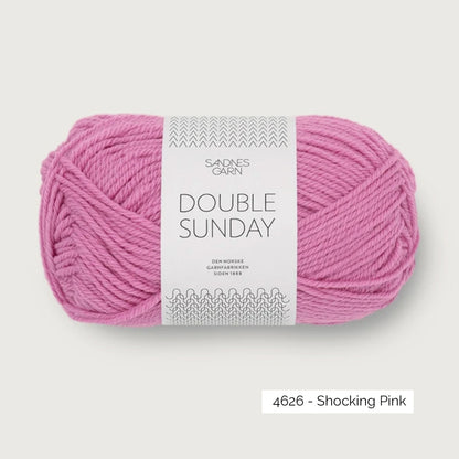 Pelote de mérinos non superwash Double Sunday de Sandnes Garn coloris 4626 Shocking Pink