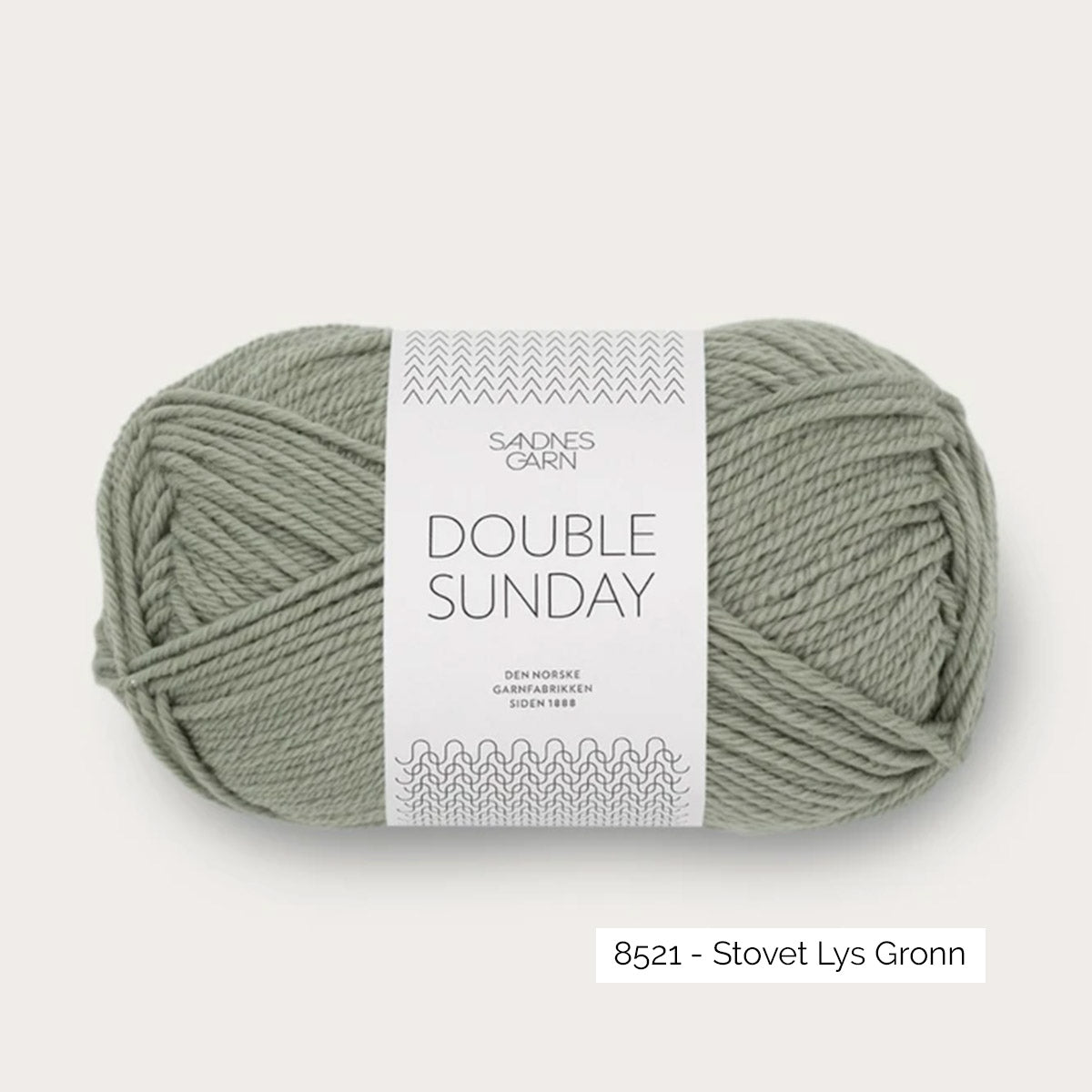 Pelote de mérinos non superwash Double Sunday de Sandnes Garn, coloris 8521 Dusted Light Green