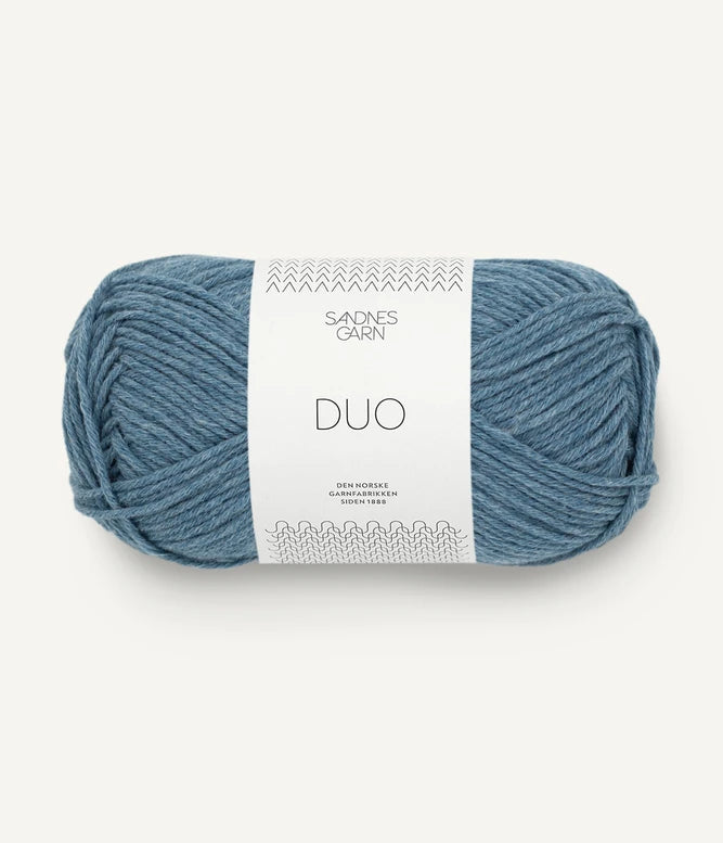 Pelote de Duo de Sandnes Garn, mélange de coton et de mérinos, coloris 6033 Jeans