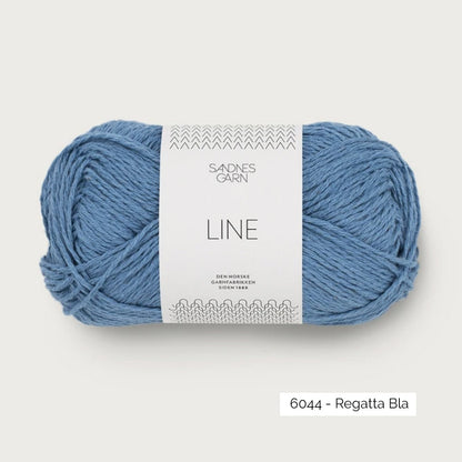 Pelote de Line de Sandnes Garn, mélange de coton, viscose de bambou et lin, coloris 6044 Regatta Blue