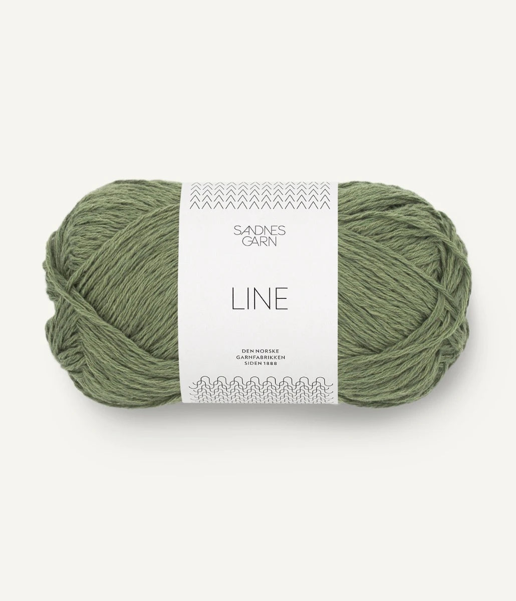 Pelote de Line de Sandnes Garn, mélange de coton, viscose de bambou et lin, coloris 9062 Olivengronn