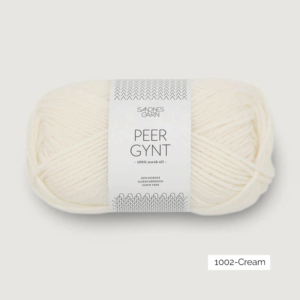 Pelote de Peer Gynt de Sandnes Garn, 100% laine norvégienne, coloris 1002 Cream