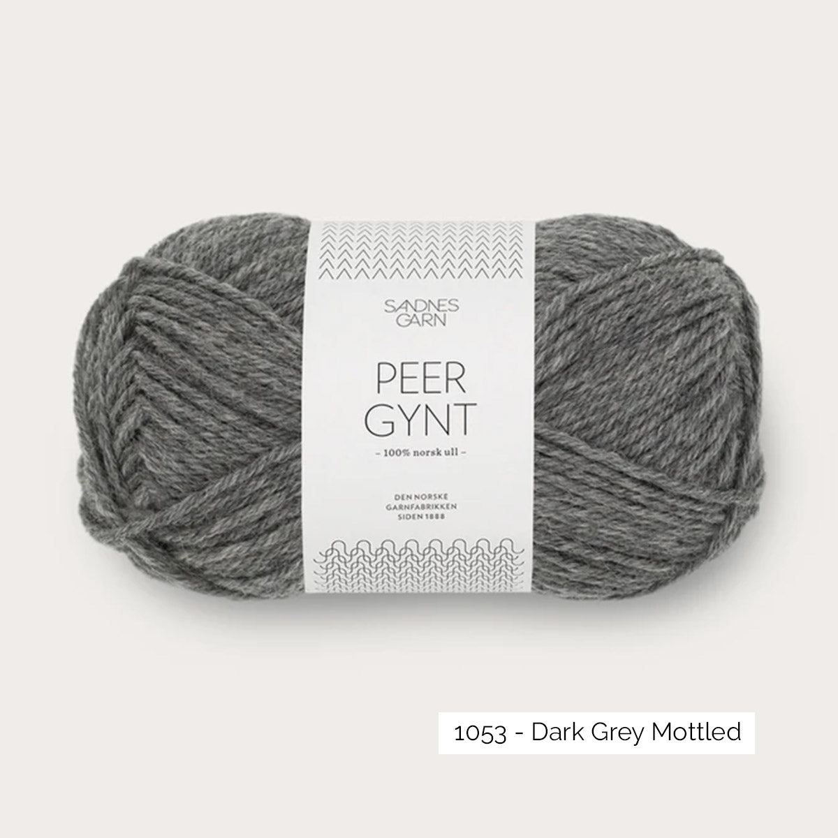 Pelote de laine norvégienne Peer Gynt de Sandnes Garn, coloris 1053 Dark Grey Mottled