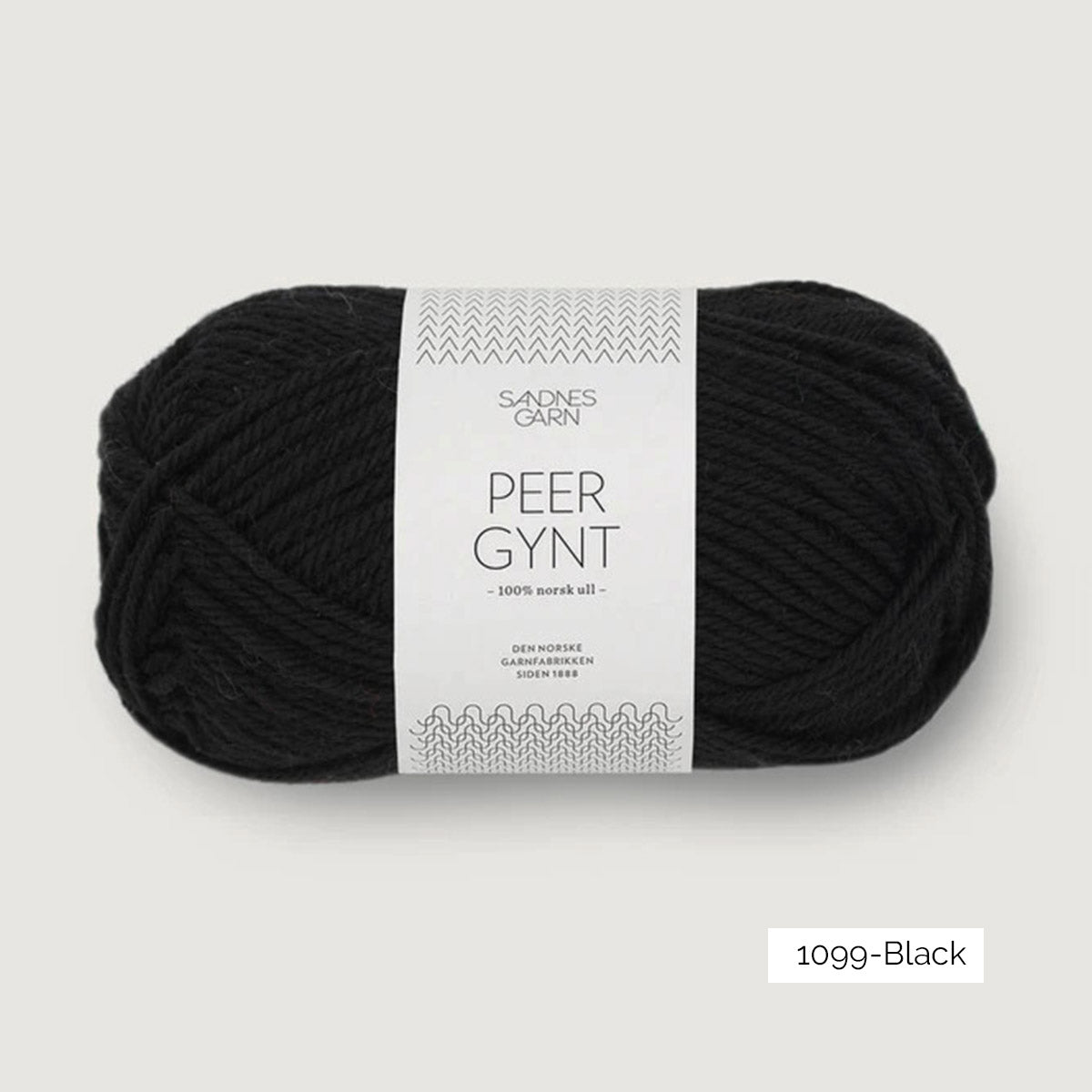 Pelote de laine norvégienne Peer Gynt de Sandnes Garn, coloris 1099 Black