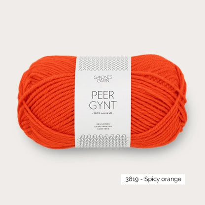 Pelote de laine norvégienne Peer Gynt de Sandnes Garn coloris 3819 Spicy Orange