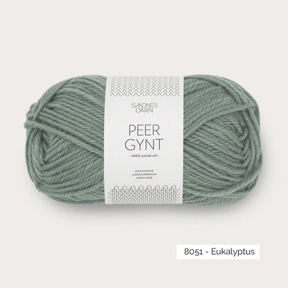 Pelote de laine norvégienne Peer Gynt de Sandnes Garn coloris 8051 Eukalyptus