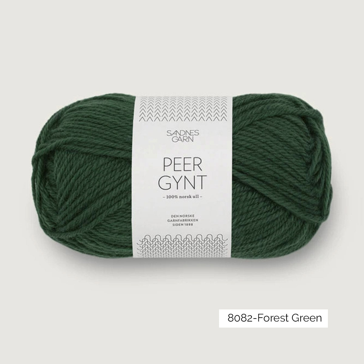 Pelote de laine norvégienne Peer Gynt de Sandnes Garn coloris 8082 Forest Green