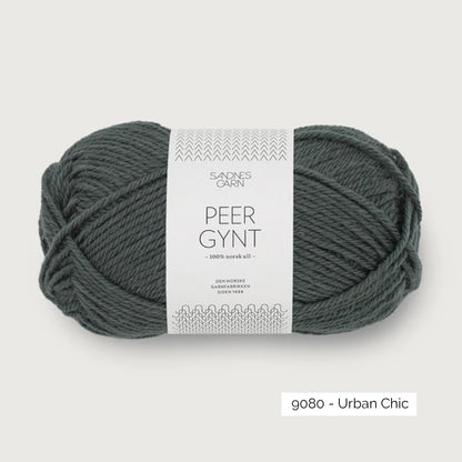 Pelote de laine norvégienne Peer Gynt de Sandnes Garn coloris 9080 Urban Chic