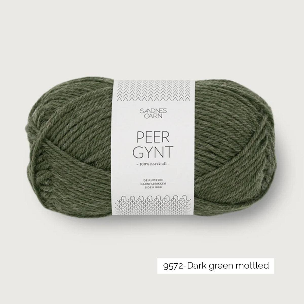 Pelote de laine norvégienne Peer Gynt de Sandnes Garn coloris 9572 Dark Green Mottled