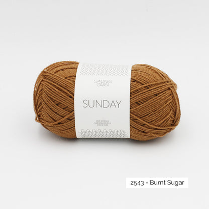 Pelote de mérinos non superwash Sunday de Sandnes Garn, coloris 2543 Burnt Sugar