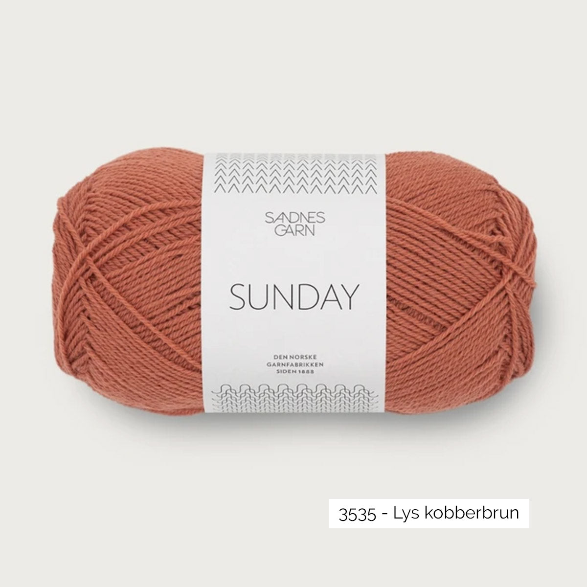 Pelote de mérinos non superwash Sunday de Sandnes Garn coloris 3535 Lys Kobberbrun