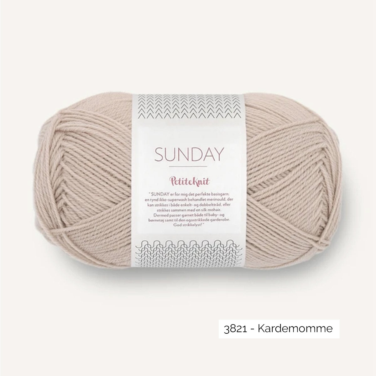 Pelote de mérinos non superwash Sunday de Sandnes Garn, collection Petite Knit, coloris 3821 Kardemomme