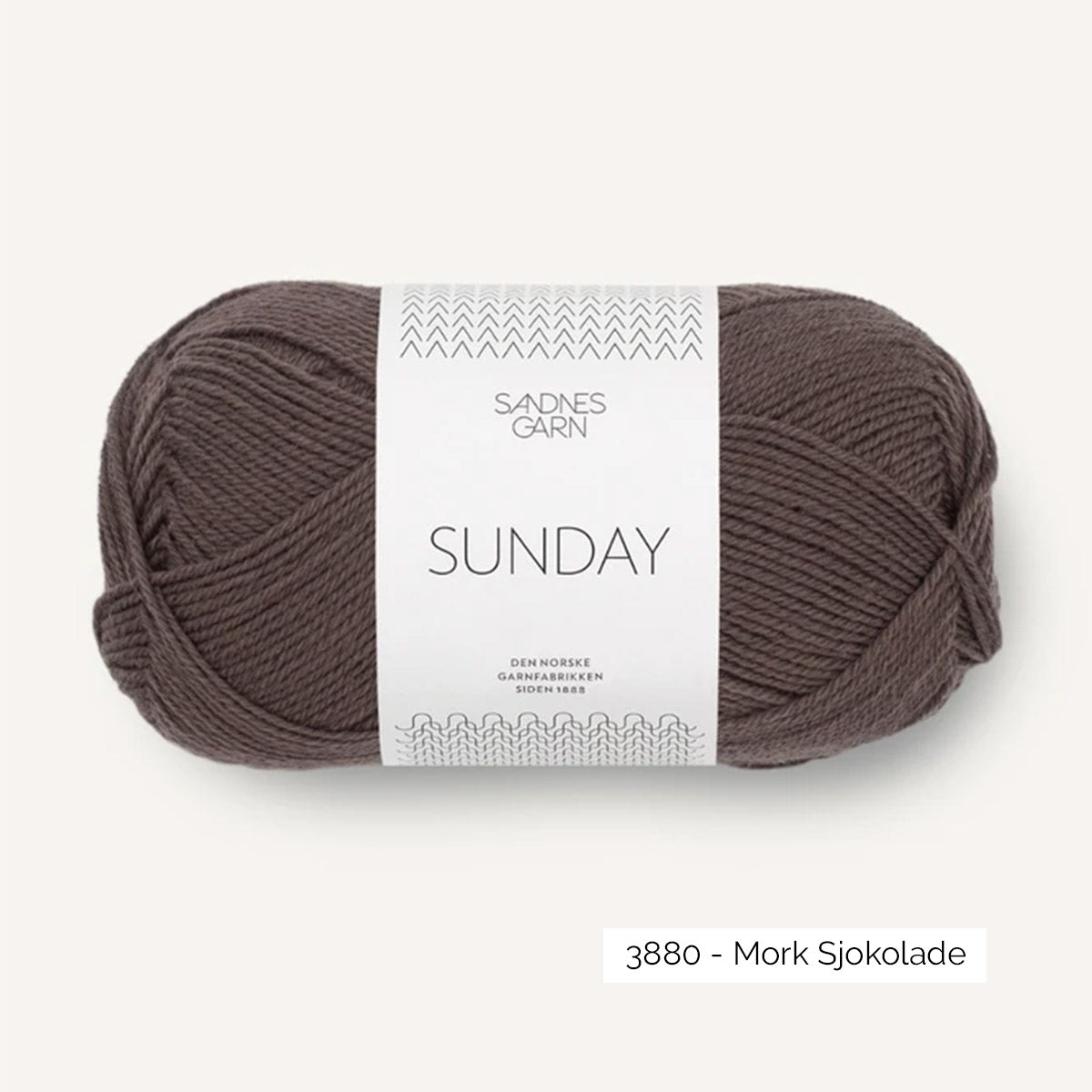 Pelote de mérinos non superwash Sunday de Sandnes Garn, coloris 3880 Mork Sjokolade