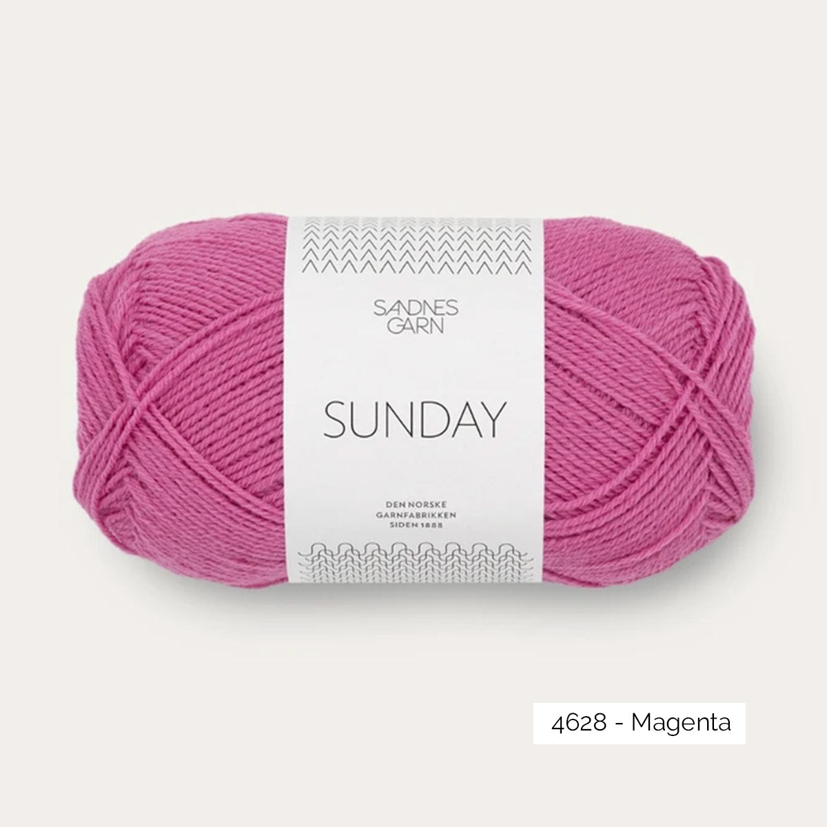 Pelote de mérinos non superwash Sunday de Sandnes Garn coloris 4628 Magenta