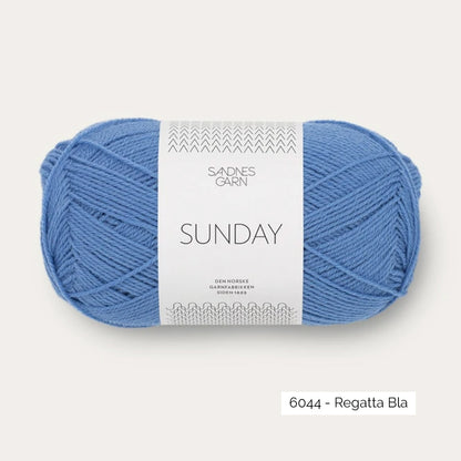 Pelote de mérinos non superwash Sunday de Sandnes Garn, coloris 6044 Regatta Bla