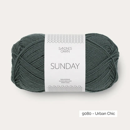 Pelote de mérinos non superwash Sunday de Sandnes Garn coloris 9080 Urban Chic