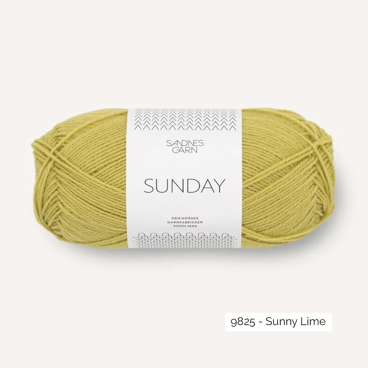 Pelote de mérinos non superwash Sunday de Sandnes Garn coloris 9825 Sunny Lime