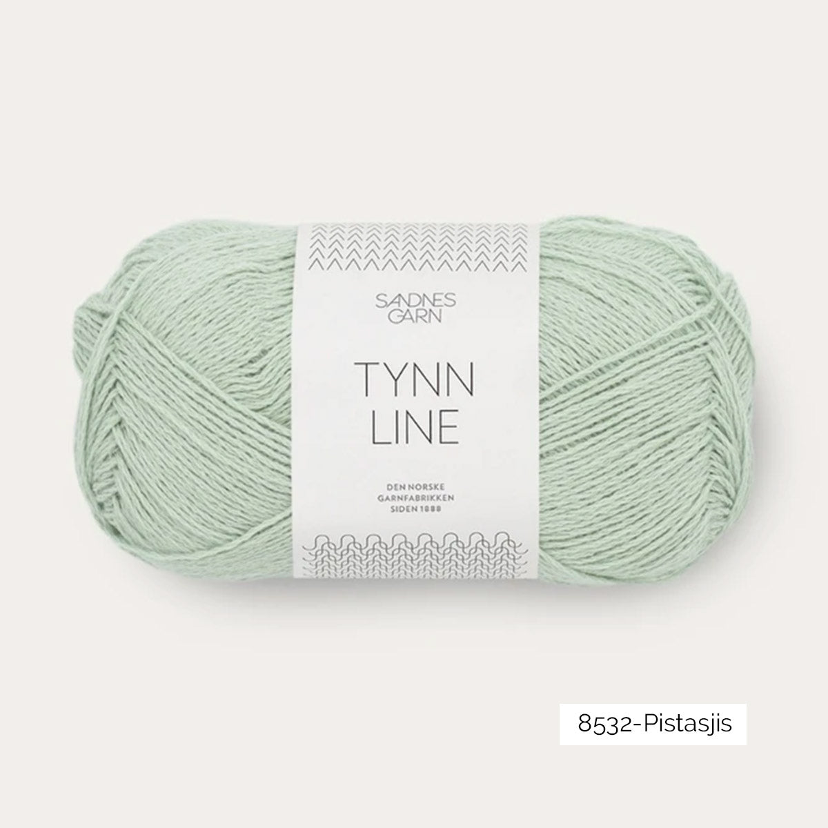 Pelote de Tynn Line de Sandnes Garn, mélange de coton, viscose et lin, coloris 8532 Pistachio