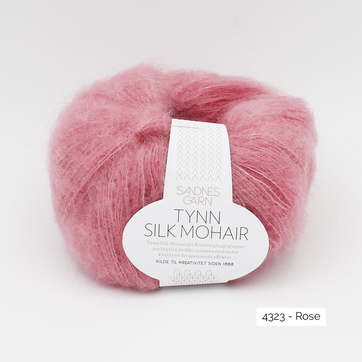 Pelote de mohair et soie Tynn Silk Mohair de Sandnes Garn, coloris 4323 Rose